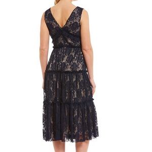 Maggy London Galaxy Blue Lace Midi Dress